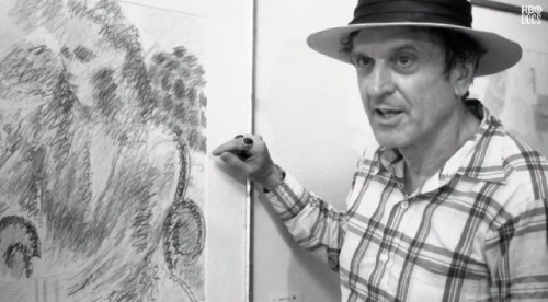 Robert De Niro Sr. in front of his drawing