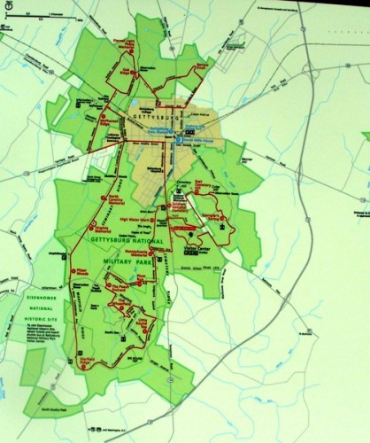 gettysburg battle map. The attle field carpeted with