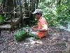 Weaving a basket out of palm leaves