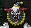 The Devil Incarnate. With his baggy costume, whitened face, grotesque red lips and odd tufts of hair, the clown is probably a relic of the Devil as he appeared in medieval miracle plays.