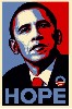 The street artist Shepherd Fairey used a stock image of Barack Obama to create this contemporary icon.