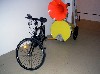 This bicycle is used in the agit prop street actions of the artist Daniel Jolliffe.