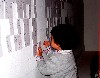 Interacting with the work.