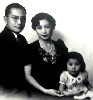 Yoko with her parents.
