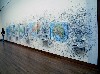 A wall stamped by visitors.
