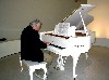 Imagine me playing John&rsquo;s white piano. Astrid Hiemer photo.