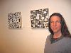 Lisa Nilsson with her mixed media constructions