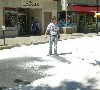 The artist Eric Rudd created the annual Beach Day on Eagle Street.