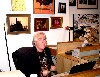 Artist, Jeff Hudson, manning the arts and antiques store on the Mass MoCA campus.