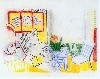 Drawing for Still Life with Reclining Nude, Graphite and colored pencils on paper, 8.75x12", 1997