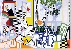Collage for Still Life with Reclining Nude, Painted and printed paper on board, 36.5x52", 1997