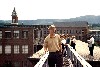 Director Joe Thompson leading a group of journalists around Mass MoCA about a dozen years ago.