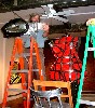 Criddle installing his work at the Eclipse Mill Gallery in 2008.