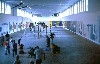 An early installation of work by Robert Rauschenberg in the vast space of Building Five.