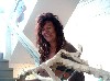 Brandon Graving with her work at Kolok Gallery.