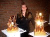 The theatrical designer, artist and curator, Julie Seitel with her new work. Giuliano photos.