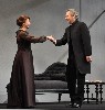 Helene Alving (Mia Dillon) and Pastor Manders (David Adkins) meet after an interval of many years.