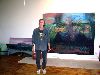 Ric Harlow is finishing painting to be shown at New England School of Art/ Suffolk University next month.