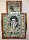 A ceramic relief piece by Diane Sullivan.