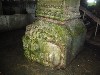 Medusa head at base of column