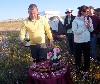 Our balloon captain readies champagne toast