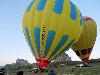 Hot air balloons preparing for flight