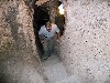 Tony Penna exiting the underground city of Kaymakli