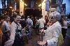 Mr. Oberon Welcoming Guests Outside His Club