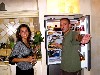 Ricardo and Sandie in their kitchen preparing for the paella party.