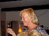 Christine offering a toast.