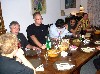 Enjoying a family style meal.