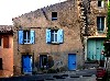 The accent of color is typical of the village.
