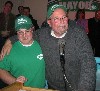 The seminarian Matt wore green in support of his dad.