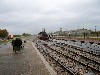 Train pulled by steam locomotive