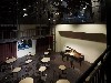 Kresge Studio Theatre set up for an intimate caf� performance