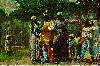 After the Civil War Winslow Homer returned to the South. "Dressing for the Carnival," 1877, is one of the resulting images. Metropolitan Museum of Art, Amelia B. Lazarus Fund. Copyright the Met.