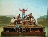 George Caleb Bingham&rsquo;s "The Jolly Flatboat Men," 1846, depicts river life in the Mid West. Courtesy of the Manoogian Collection.