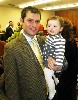 The youngest councilor, David Bond, and his daughter.