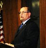 Delivering a Mayoral address.
