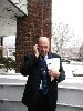 Dick taking his first call as Mayor.