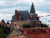 The Church of the Assumption - high above the roof tops.