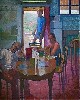 Visitor, 1993-94, oil on canvas, 44' x 45."