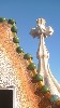 Dragon Back Detailing and Cruciform Turret "Sword" Handle on Casa Batllo�s Roof, Photo by Mark Favermann, All Rights Reserved