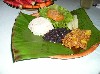 Casado served on a banana leaf