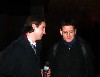 The director, Justin Waldman, and Campbell Scott.