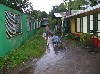 A flooded path in the village