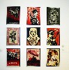 A grid of ersatz propaganda posters by the controversial artist Shepard Fairey.