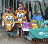 Selling Girl Scout Cookies.