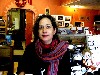 Barbara May served hot chocolate in Tangiers.