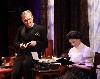 Prossy (Xanthe Elbrick) takes dictation from Reverend Morell (Ciaran O&rsquo;Reilly). Photos by Carol Rosegg.
